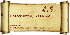 Latosinszky Vitolda névjegykártya